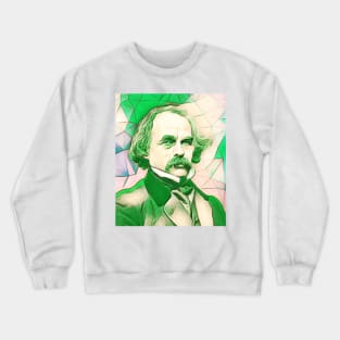 Nathaniel Hawthorne Green Portrait | Nathaniel Hawthorne Artwork 6 Crewneck Sweatshirt